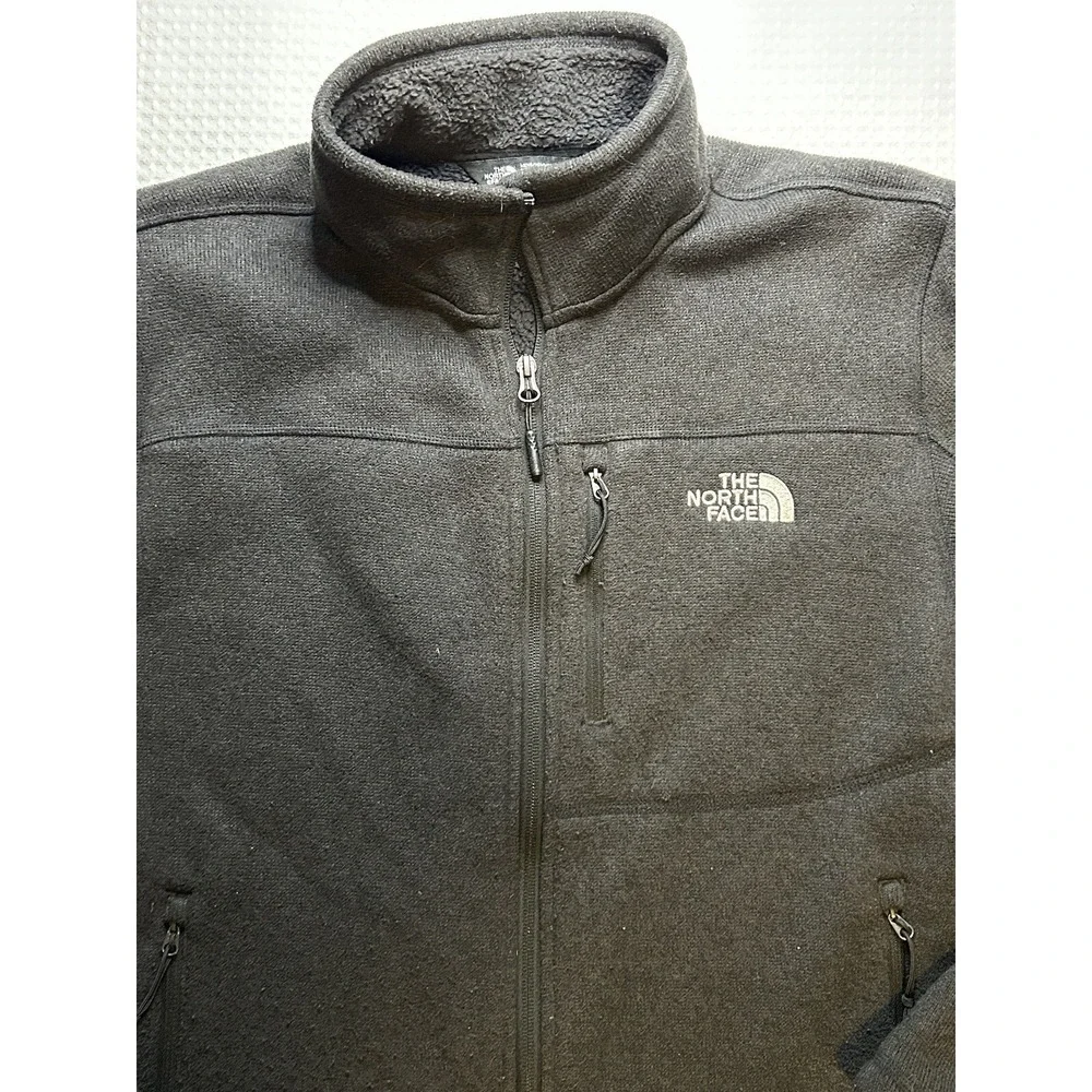 The North Face Mens Size Large - Knit Fleece Lined - Full Zip Jacket-Black TORO
